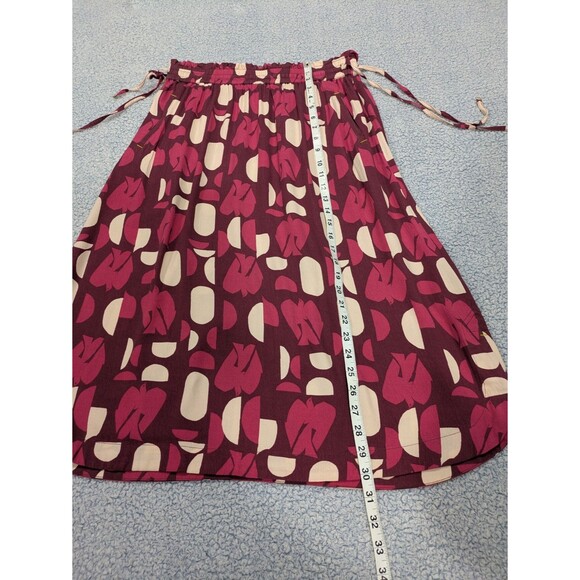 White Stuff Side Tie Midi Skirt - Pink Birds - UK 12 - Picture 3 of 7
